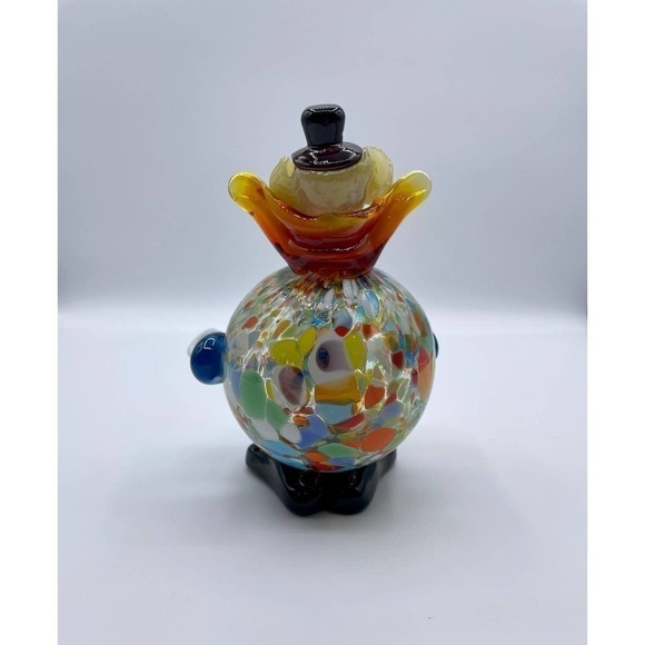 Vintage Murano Glass Fat Belly Round Clown Figurine Italy Rare Hollow Belly 7” - Picture 5 of 9